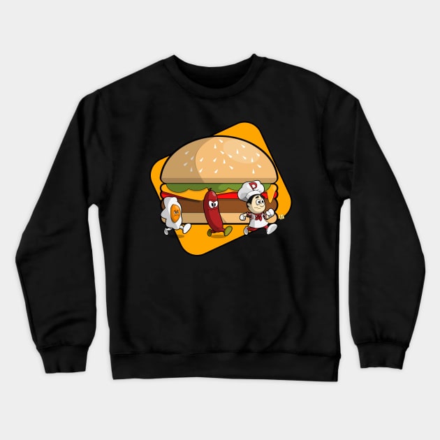 STOP! Burger Time Crewneck Sweatshirt by vhzc